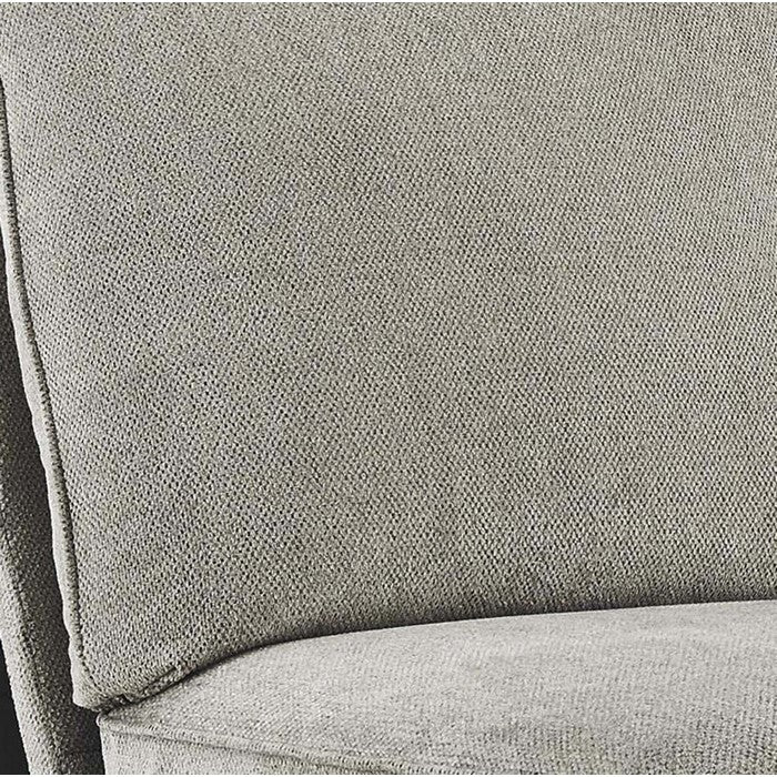 Fabric Upholstered Wooden Framed Armless Chair, Light Gray and Black