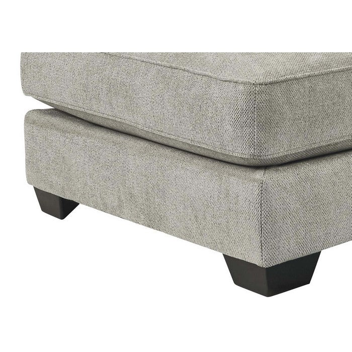Fabric Upholstered Wooden Framed Left Arm Facing Chaise, Gray and Black