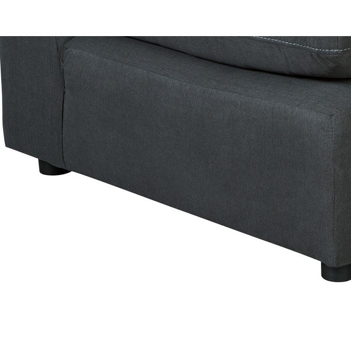 Fabric Upholstered Wooden Framed Wedge, Charcoal Gray