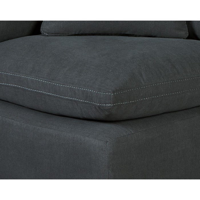 Fabric Upholstered Wooden Framed Wedge, Charcoal Gray