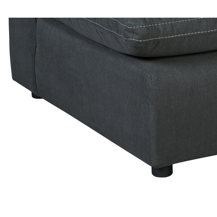 Fabric Upholstered Wooden Right Arm Facing Corner Chair, Charcoal Gray