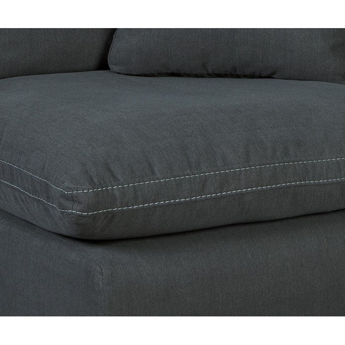 Fabric Upholstered Wooden Right Arm Facing Corner Chair, Charcoal Gray
