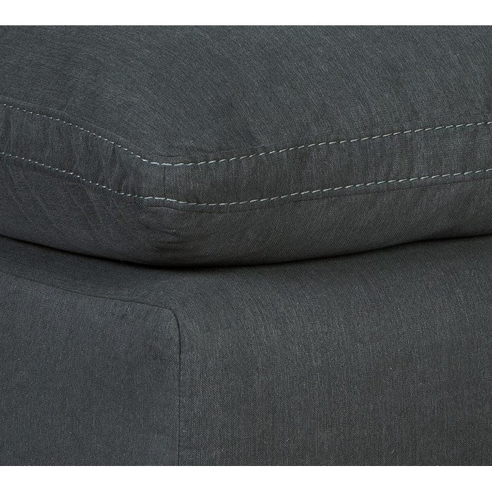 Fabric Upholstered Wooden Framed Armless Chair, Charcoal Gray