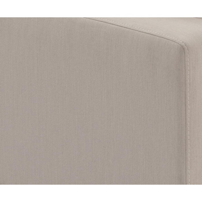 Fabric Upholstered Wooden Left Arm Facing Corner Chair, Off White