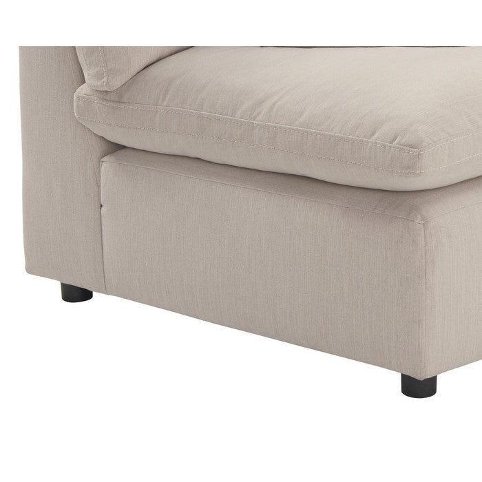 Fabric Upholstered Wooden Framed Wedge, Off White