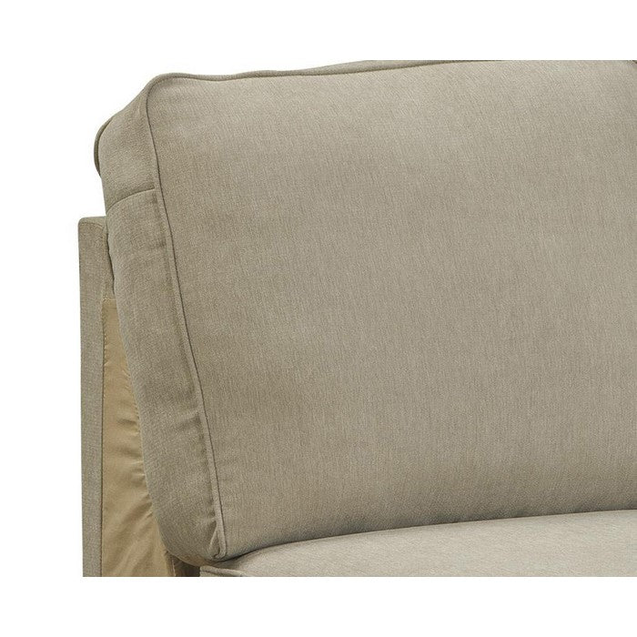 Fabric Upholstered Wooden Framed Armless Chair, Beige and Black