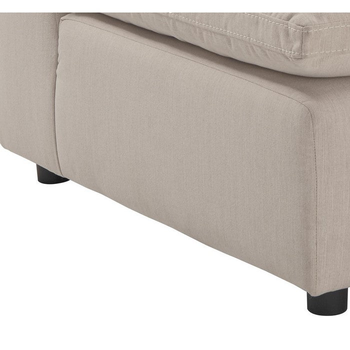 Fabric Upholstered Wooden Framed Armless Chair, Off White and Black