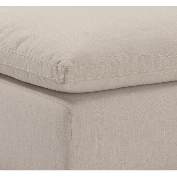 Fabric Upholstered Wooden Framed Armless Chair, Off White and Black