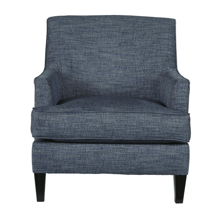 Fabric Upholstered Wooden Accent Chair with Sloped Arms, Charcoal Gray