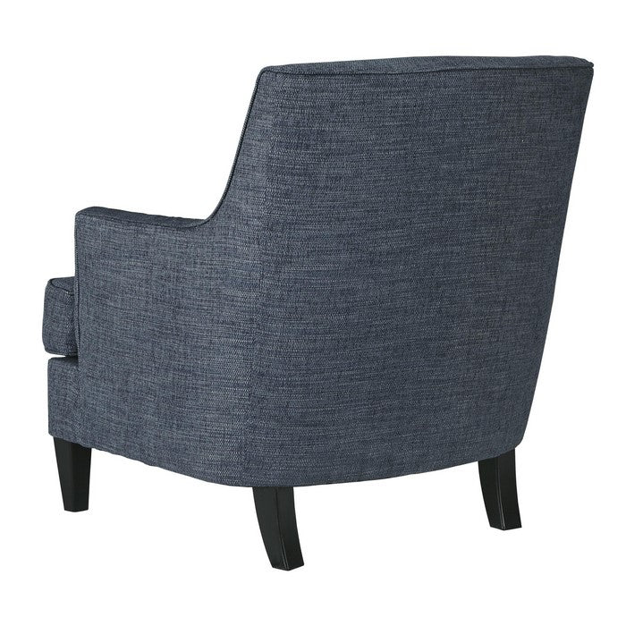 Fabric Upholstered Wooden Accent Chair with Sloped Arms, Charcoal Gray