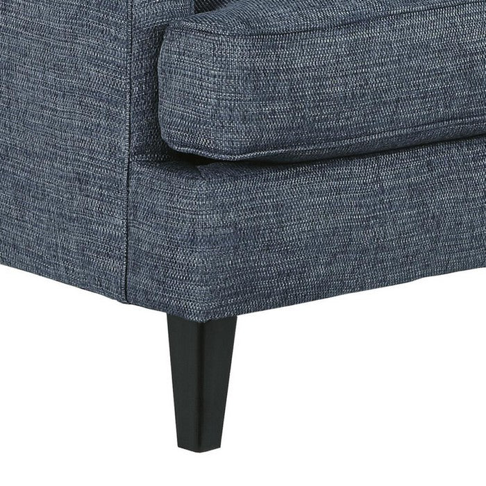 Fabric Upholstered Wooden Accent Chair with Sloped Arms, Charcoal Gray