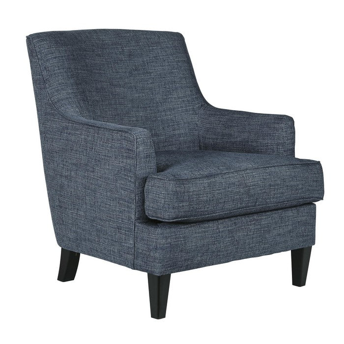 Fabric Upholstered Wooden Accent Chair with Sloped Arms, Charcoal Gray