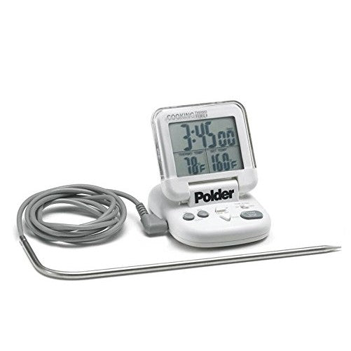 Polder 362-90 Digital In-Oven Thermometer/Timer, White