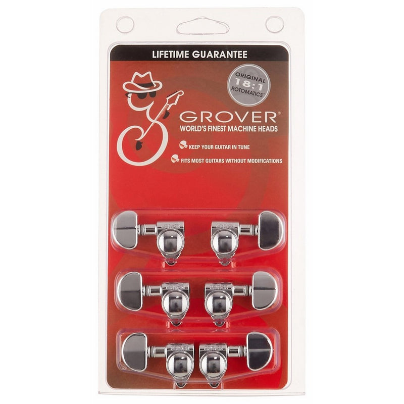 Grover 102-18C Rotomatic 18:1 3 per Side Tuners, Chrome