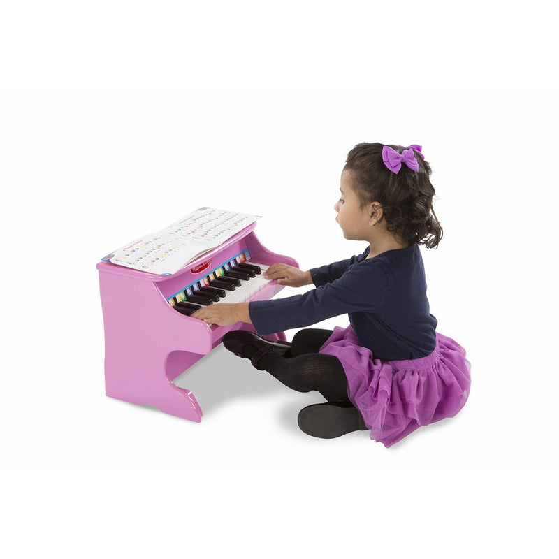 Melissa & Doug Learn-to-Play Pink Piano With 25 Keys and Color-Coded Songbook