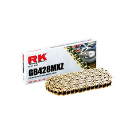 RK Racing Chain GB428MXZ-118 Gold 118-Links Heavy Duty Chain with Connecting Link
