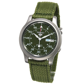 Seiko Men's SNK805 Seiko 5 Automatic Stainless Steel Watch with Green Canvas