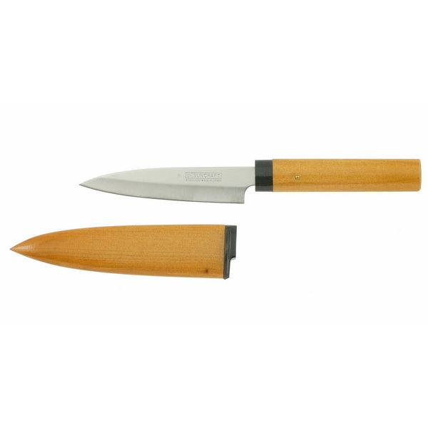 Kotobuki Fruit Knife with Wood Cover, Brown