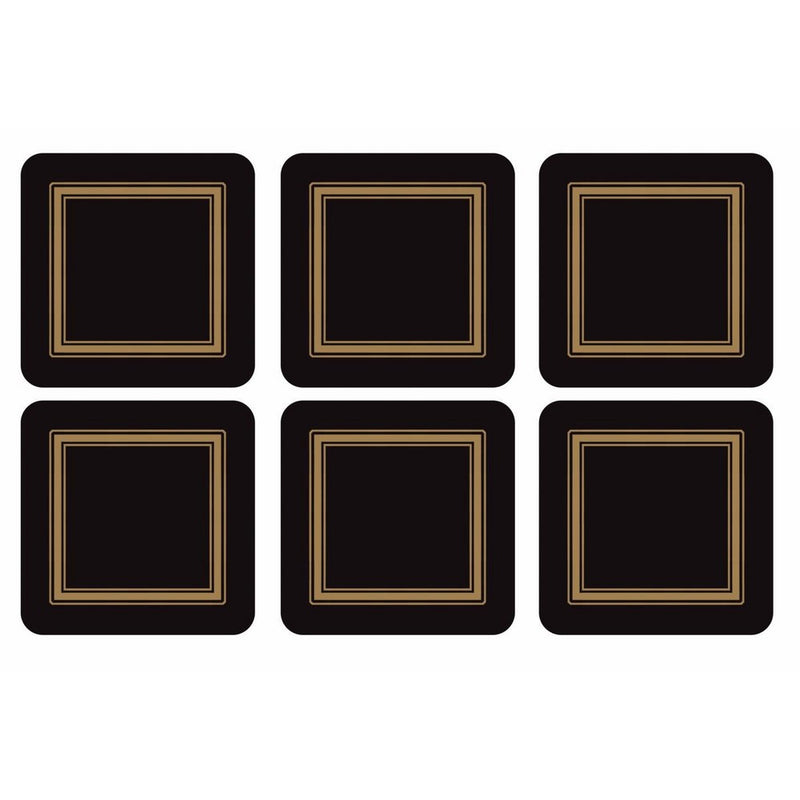 Pimpernel Classic Black Coasters - Set of 6
