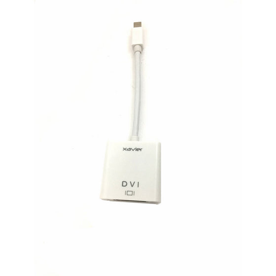 Xavier MDP-DVI Thunderbolt Video for Apple to DVI Female Adapter, 6", Adapts Mini DisplayPort, White