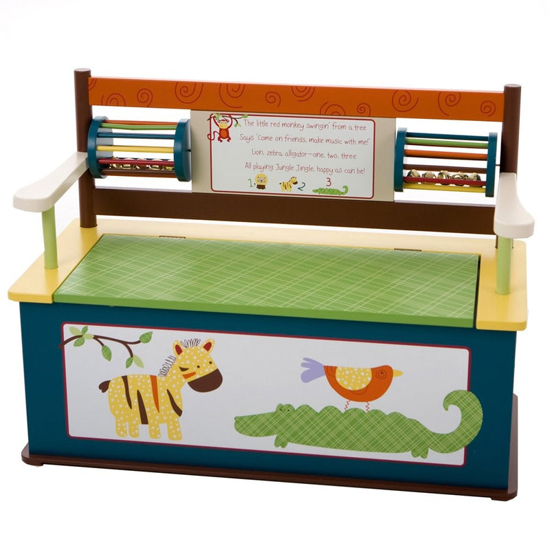 Wildkin Jungle Jingle Toy Box Bench