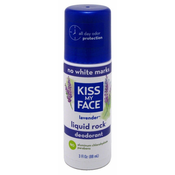 Kiss My Face Liquid Rock Deodorant Roll-On, Lavender 3 oz (Pack of 3)