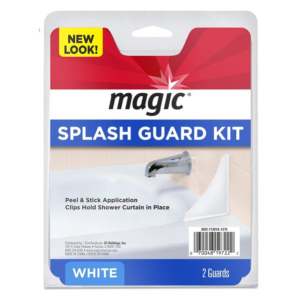 Magic Splash Guard Kit - Prevent Water from Splashing out of the Bath or Shower- White