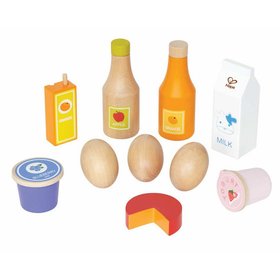 Hape Healthy Basics Kid's Wooden Play Kitchen Accessories Food Set
