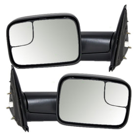 Driver and Passenger Power Side Trailer Tow Flip-Up Mirrors Heated Replacement for Dodge 7x10 Pickup Truck 55077445AO 55077444AO