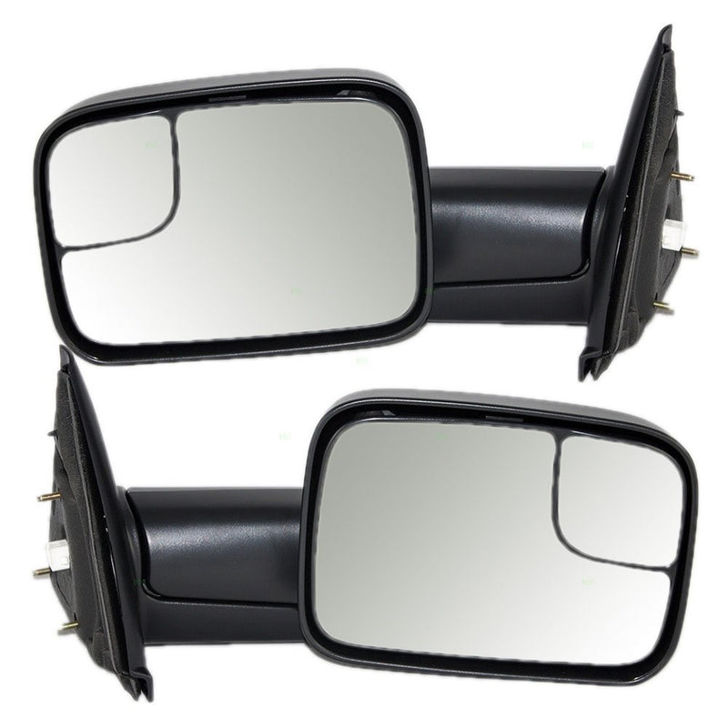 Driver and Passenger Power Side Trailer Tow Flip-Up Mirrors Heated Replacement for Dodge 7x10 Pickup Truck 55077445AO 55077444AO