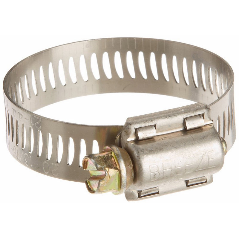Breeze Power-Seal Stainless Steel Hose Clamp, Worm-Drive, SAE Size 20, 13/16" to 1-3/4" Diameter Range, 1/2" Bandwidth (Pack of 10)