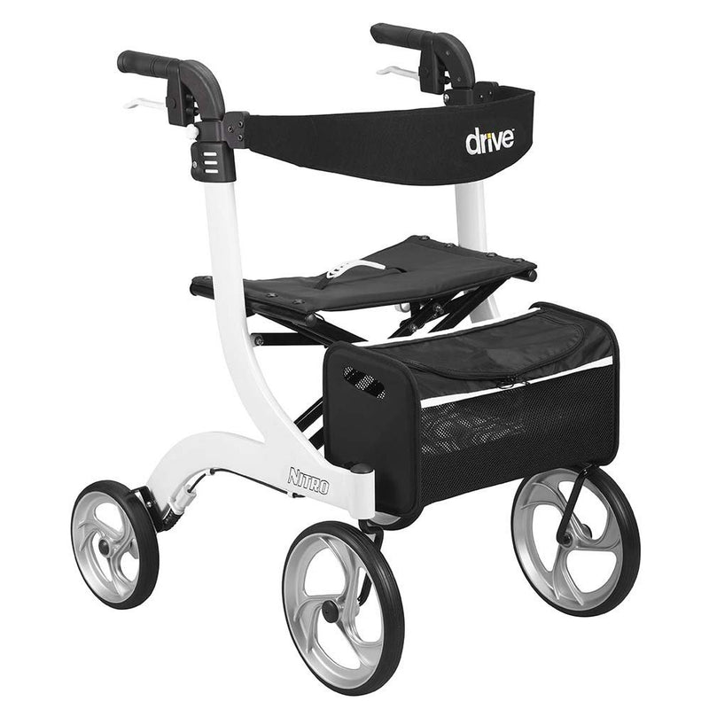 Drive Medical Nitro Euro Style White Rollator Walker, White