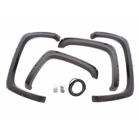 Lund RX109S Elite Series Black Rivet Style Standard Front and Rear Fender Flare - 4 Piece
