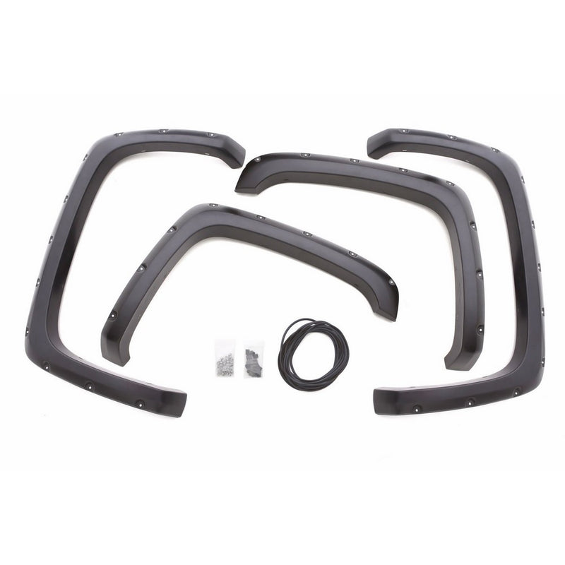 Lund RX109S Elite Series Black Rivet Style Standard Front and Rear Fender Flare - 4 Piece
