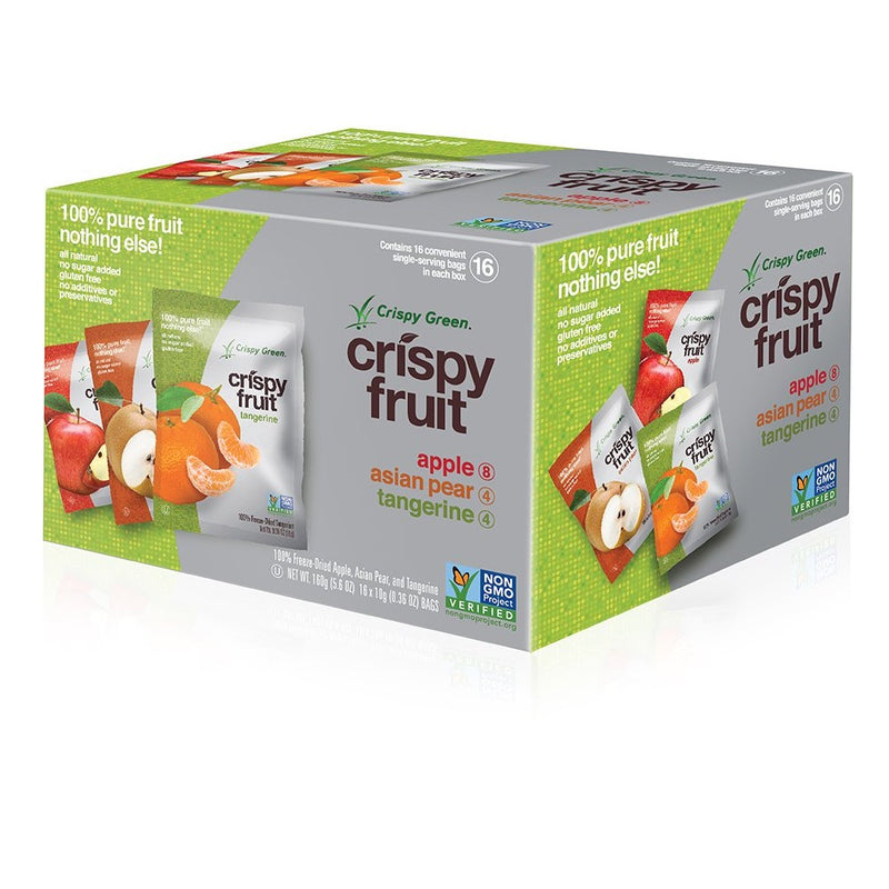 Crispy Green Freeze-Dried Fruits, Non-GMO, Gluten Free, No Sugar Added, Fruit Variety Pack, 0.36 Ounce (16 Count)
