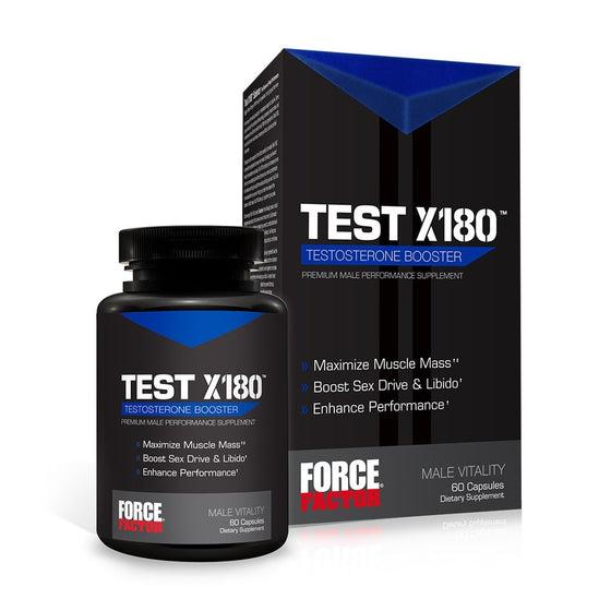 Test X180 Free Testosterone Booster with Testofen to Increase Free Testosterone, Build Lean Muscle, and Improve Performance, Force Factor, 60 Count