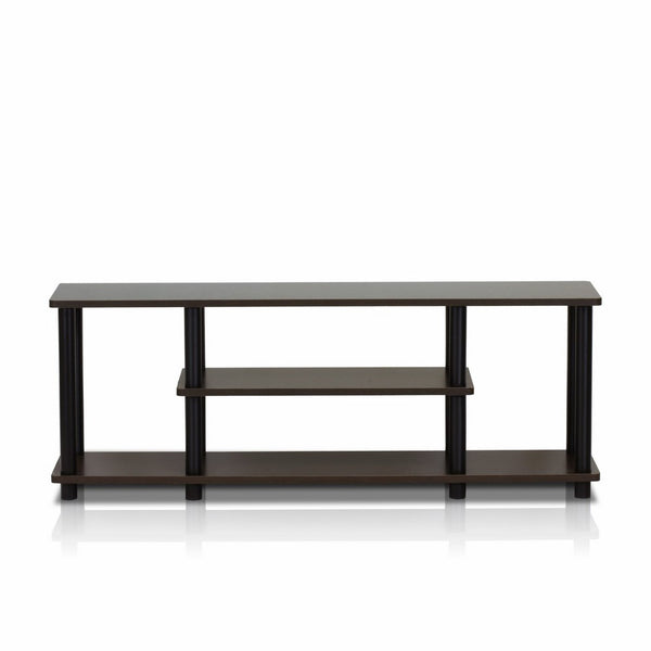 Furinno 12250R1DBR/BK Turn-N-Tube No Tools 3D 3-Tier Entertainment TV Stands, Dark Brown/Black