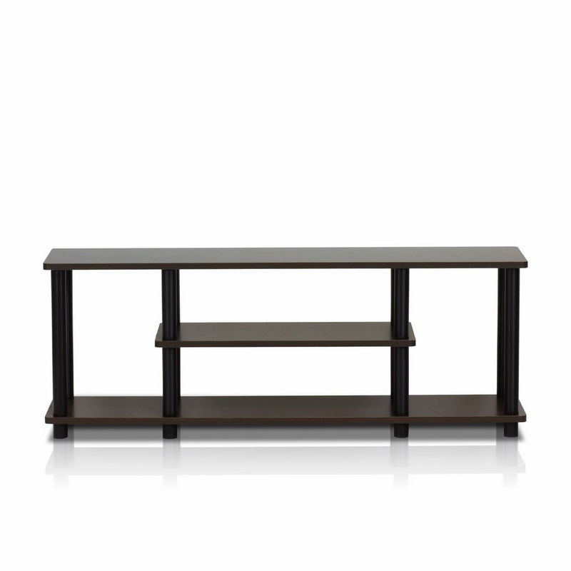 Furinno 12250R1DBR/BK Turn-N-Tube No Tools 3D 3-Tier Entertainment TV Stands, Dark Brown/Black