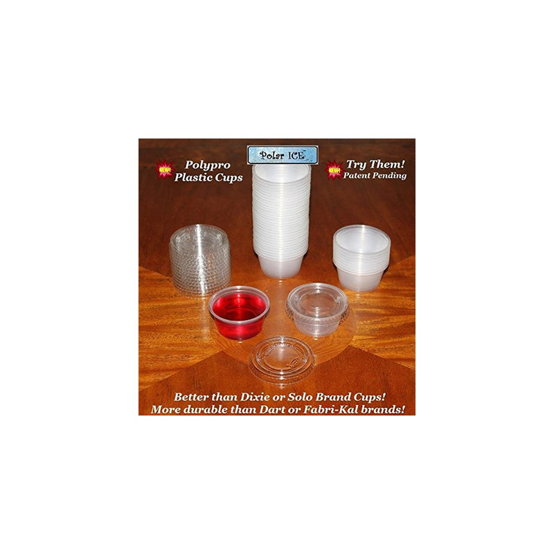 Polar Ice Jello Durable Plastic Shot Glasses, 2-Ounce, Translucent (Pack of 125)