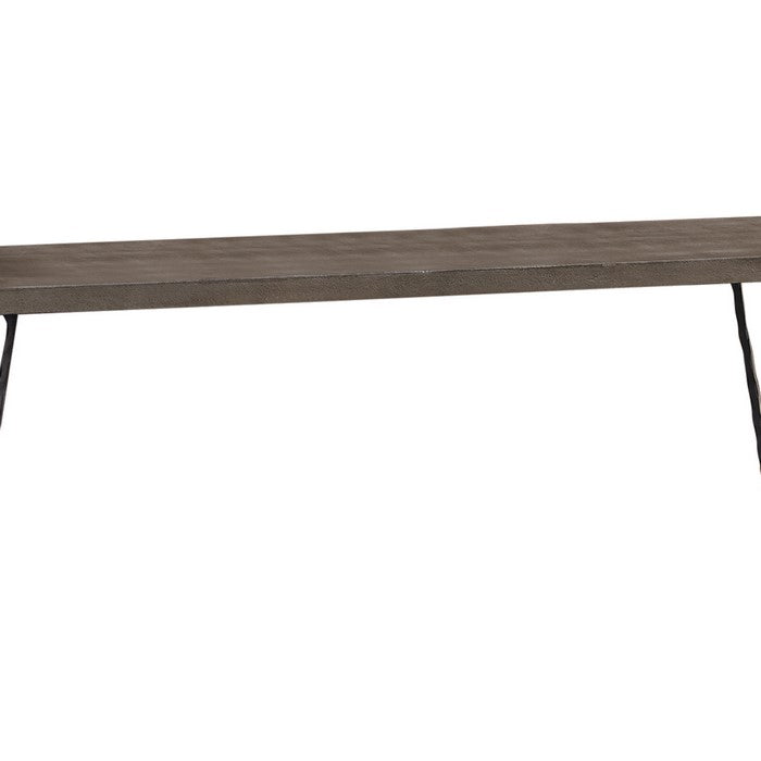 Wooden Console Table with Metal Hairpin Legs, Gray and Black