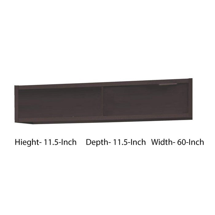 Wooden Media Cabinet Bridge with Back Panel, Espresso Brown