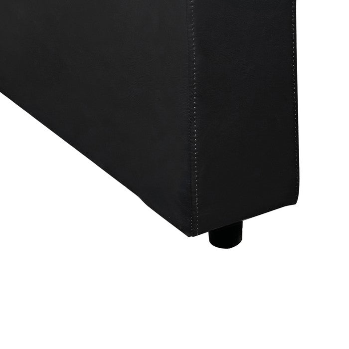 Leatherette Console with 2 Removable Metal Cup Holders, Black and Silver