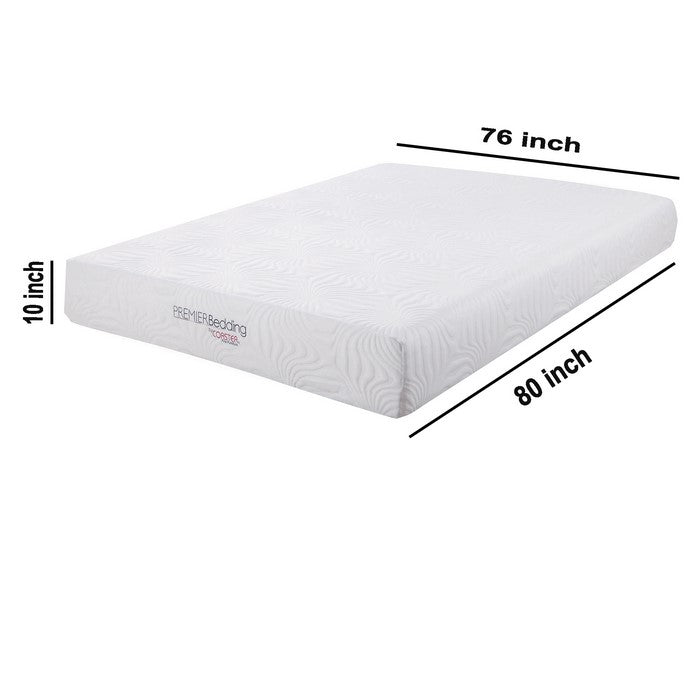 Eastern King Size Mattress with High Density Memory Foam, White