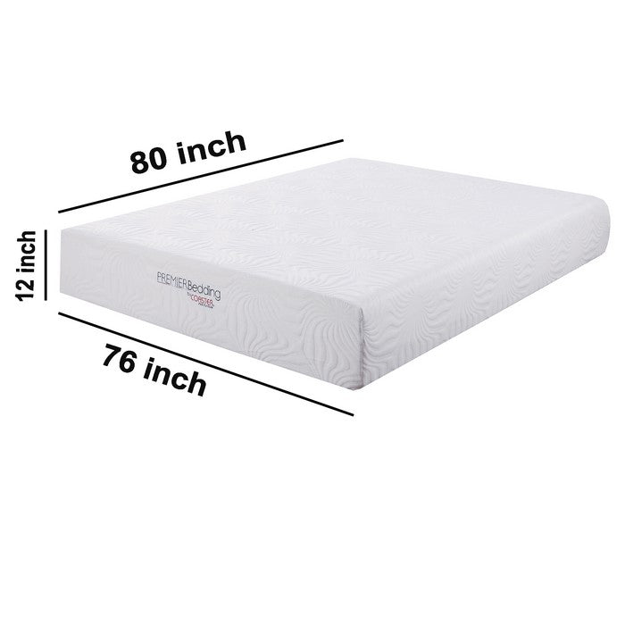 Fabric Mattress with Certified Memory Foam, White