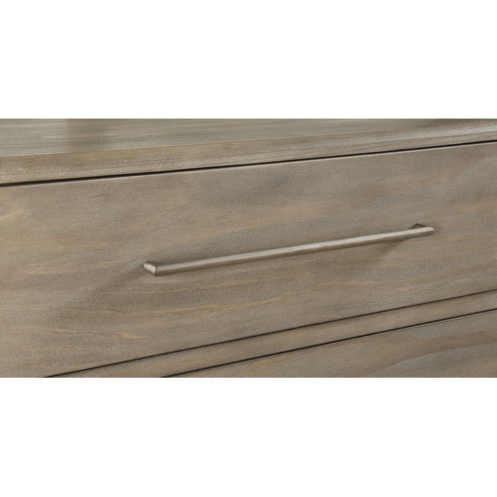 6 Drawer Wooden Dresser with Bar Handles, Antique Mocha