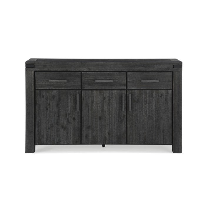 3 Drawer Wooden Sideboard with 3 Door Cabinets, Dark Gray