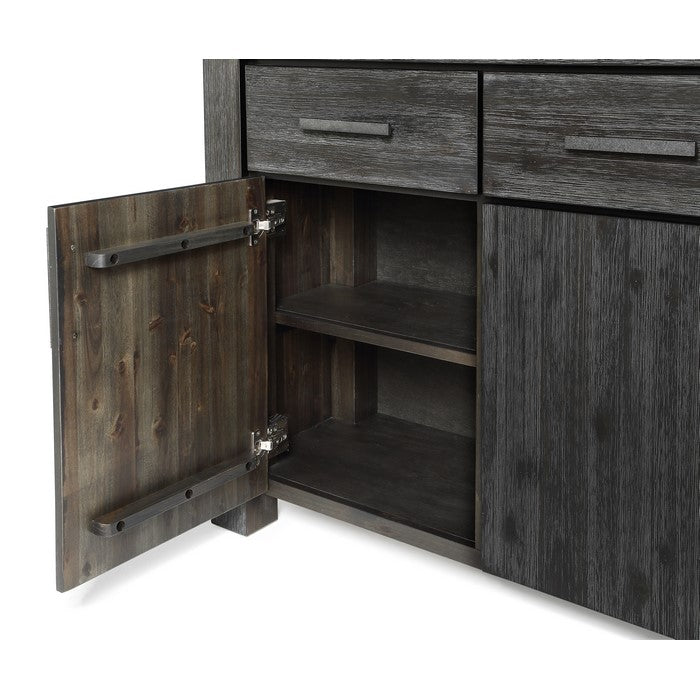3 Drawer Wooden Sideboard with 3 Door Cabinets, Dark Gray