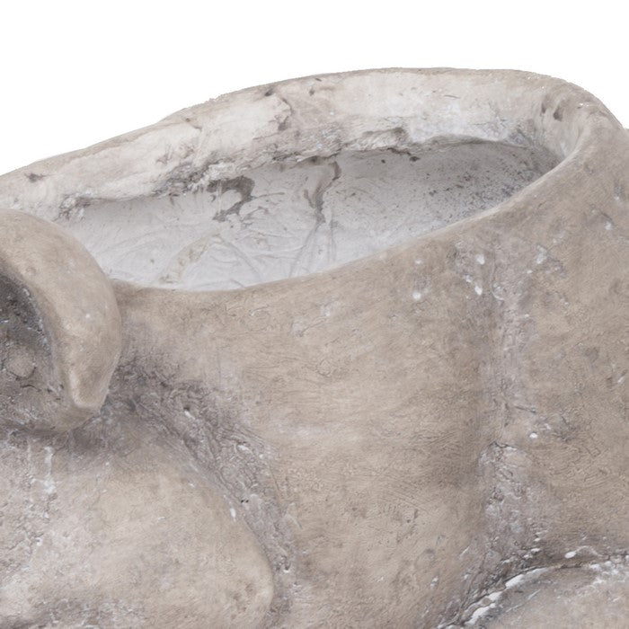 Quaint Style Magnesium Sitting Pig Figurine Planter, Taupe Brown