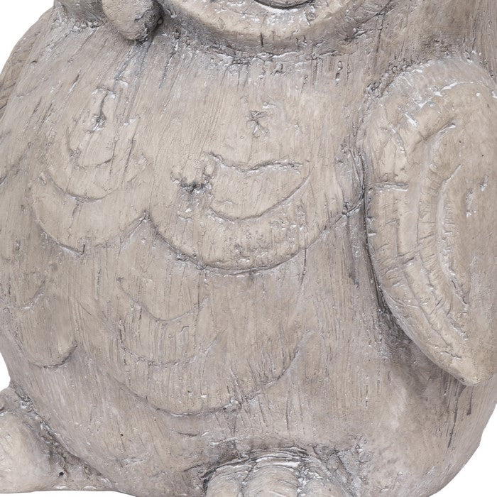 Quaint Style Magnesium Owl Figurine Planter, Taupe Brown