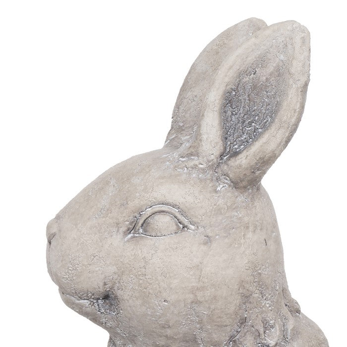 Quaint Style Magnesium Rabbit Figurine Planter, Taupe Brown